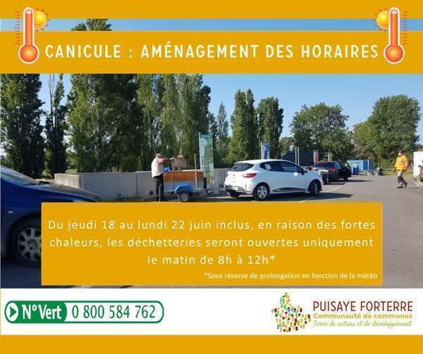 Déchetterie 17 au 22 juin 2026
